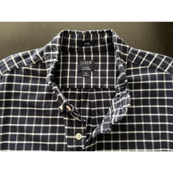 JCREW ‘Flex Oxford’ Slim Fit Navy Long Sleeve Shirt sz XL - Picture 4 of 7